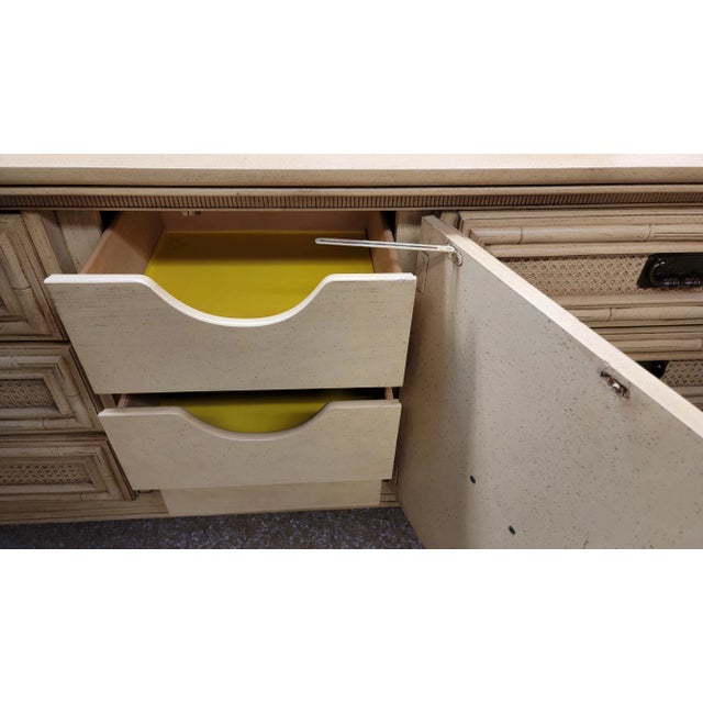 1970s 1970s Faux Bamboo Chinoissere Lowboy Dresser / Credenza For Sale - Image 5 of 7