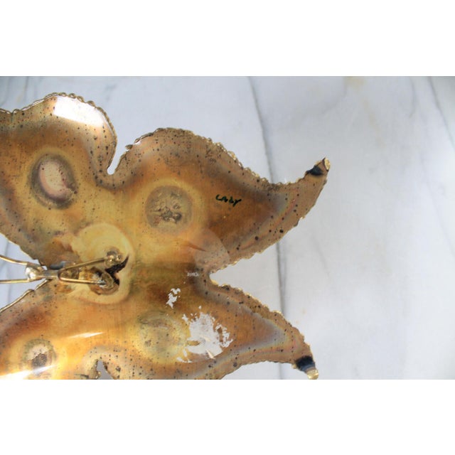 Vintage Brutalist Brass Butterfly Wall Hanging For Sale - Image 4 of 5