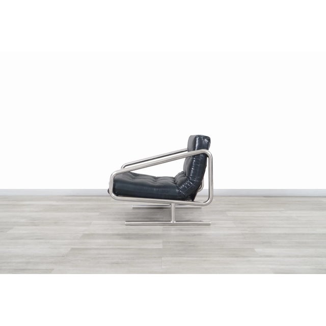 Mid-Century Modern Leather and Aluminum Lounge Chairs For Sale - Image 10 of 13