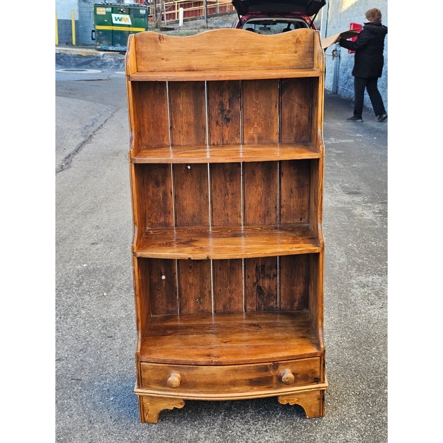 American Primitive Waterfall Rustic Pine Bookcase For Sale - Image 12 of 14