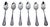 Silver Coffee Spoons with Engraved Handles, Set of 6 For Sale