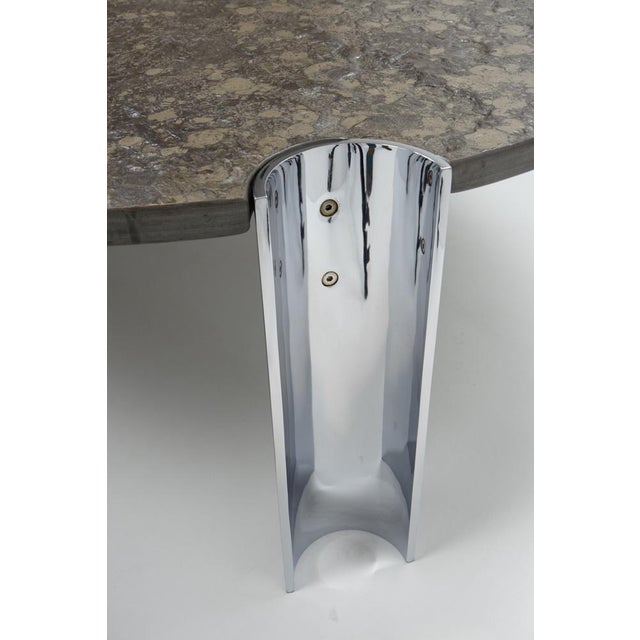 Fossilised Limestone and Chrome Coffee Table, 1970s For Sale - Image 11 of 13