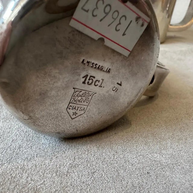 Silver 1940s Art Deco Set of Three Alpaca Coffee Pot by Krupp Designed by Gio Ponti For Sale - Image 8 of 12