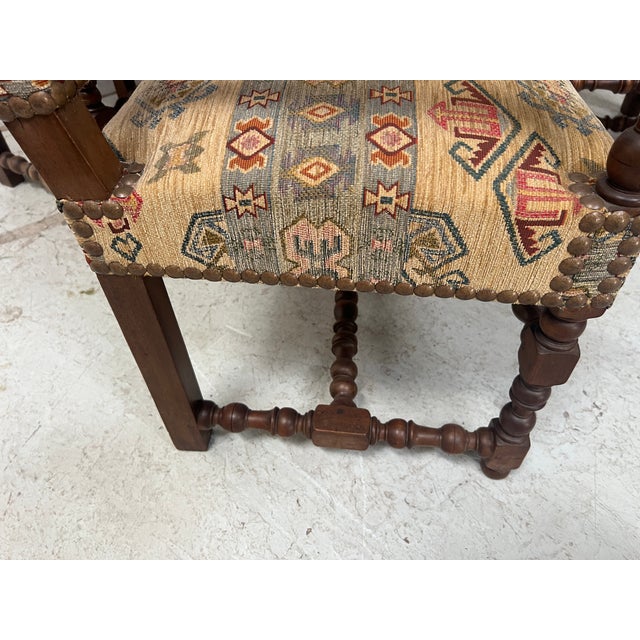 Louis XIII Style Armchairs with High Backs, 1900s, Set of 4 For Sale - Image 11 of 15