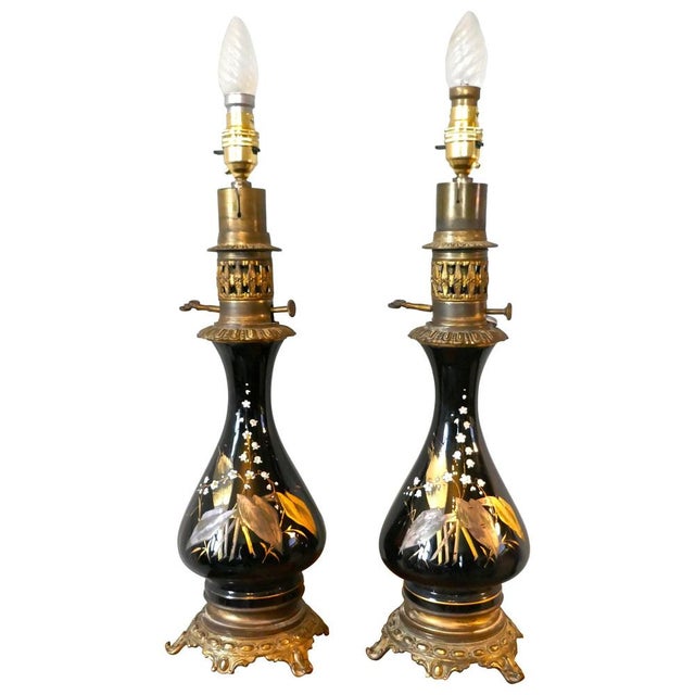 Wood Victorian Ceramic Table Lamps, 1860, Set of 2 For Sale - Image 7 of 7