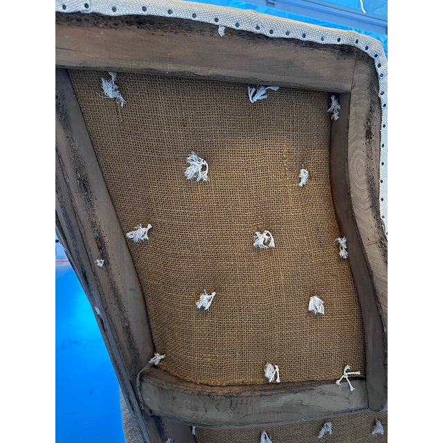 Linen Restoration Hardware Deconstructed Linen Tufted Loveseat For Sale - Image 8 of 9