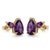 Minimalist Amethyst Dual Studs - Pear Shape Gemstone Studs - 925 Silver Handmade Earrings - A Pair For Sale - Image 4 of 4