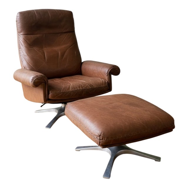 Set of Vintage DS-31 Lounge Chair and Ottoman from de Sede, 1980 For Sale