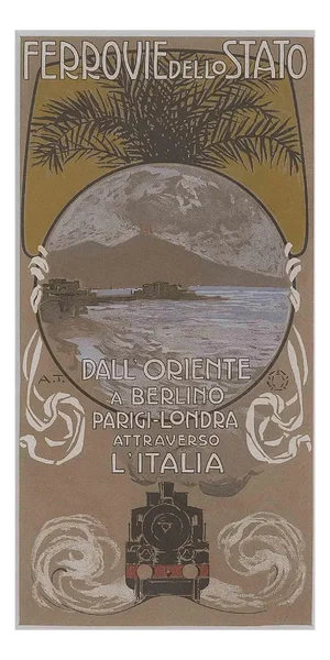 Aleardo Terzi, Italian State Railways, Original Lithograph, Early 20th-Century