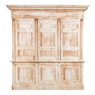 1850s French Neoclassical Wooden Patinated Cabinet For Sale