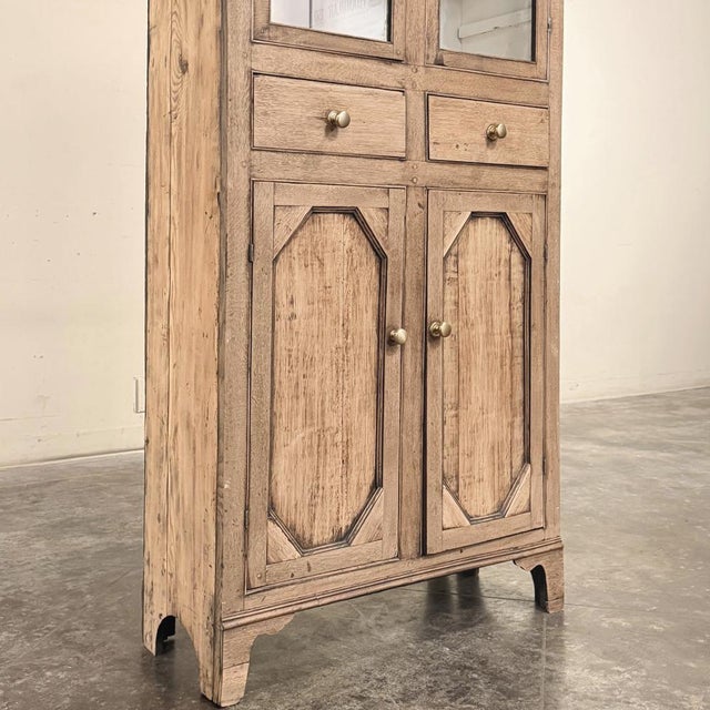 19th Century Rustic Country French Stripped Pine Vitrine For Sale - Image 16 of 18