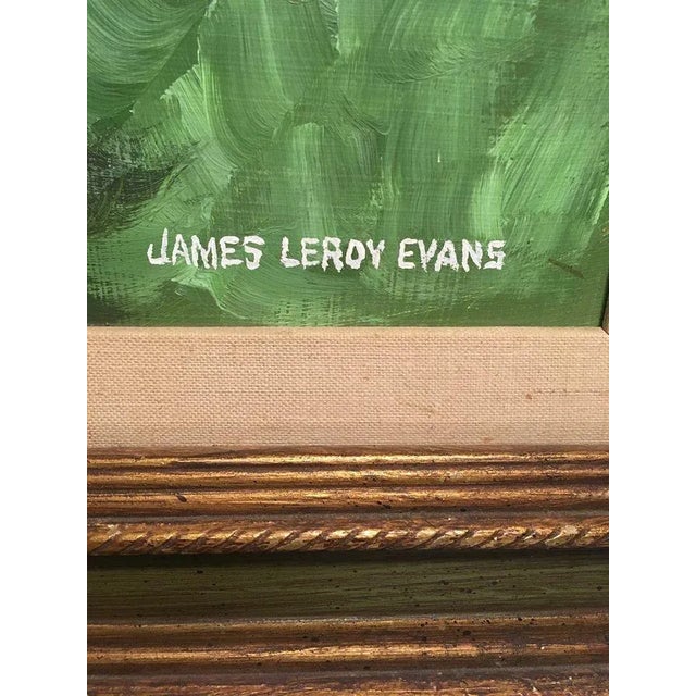 Vintage 1970's Wildlife Acrylic on Cardboard Painting by James Leroy Evans For Sale - Image 4 of 5