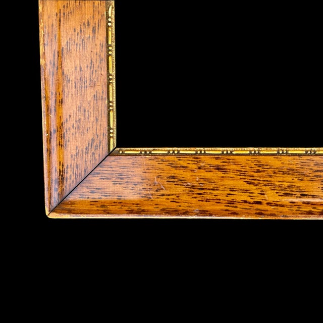 Arts & Crafts Oak Frame Vintage 1940’ Original For Sale - Image 4 of 8