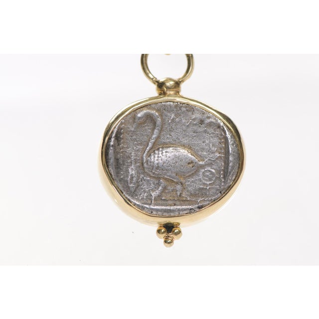 Silver Rare Swan Stater Ar [Coin] Pendant W/ 18k Trim For Sale - Image 8 of 12