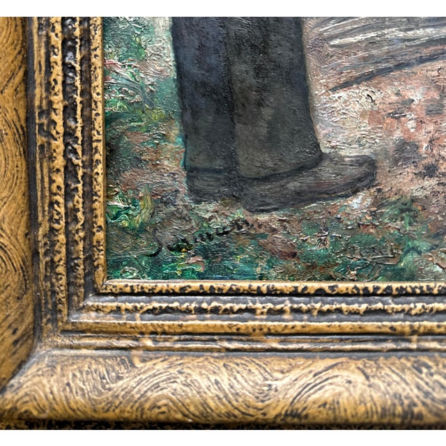 Wilhelm Schmurr, Bauern auf dem Feld, Oil on Cardboard, Düsseldorf Malkasten, Rhenish Secession For Sale - Image 7 of 9