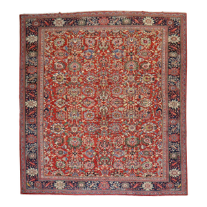 Zabihi Collection Red Large Antique Persian Mahal Rug