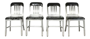 Aluminum and Black Vinyl Schoolhouse Chairs