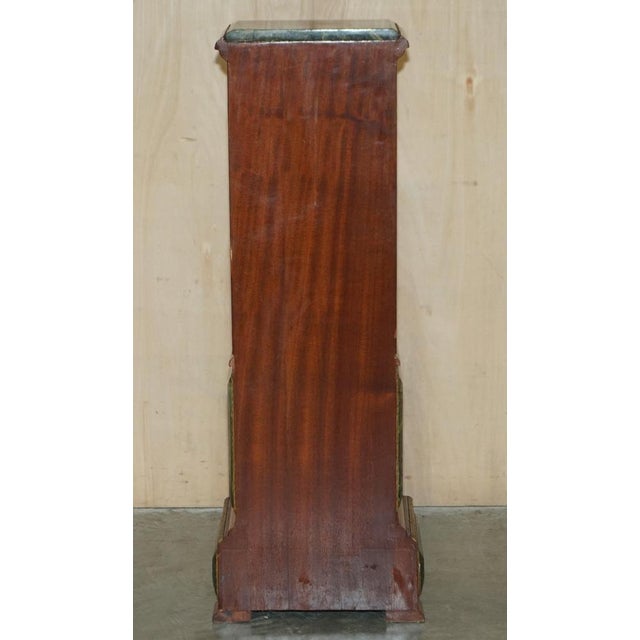 Vintage Gilt Bronze Pedestal Stands in Walnut Green Marble, 1920s, Set of 2 For Sale - Image 15 of 18