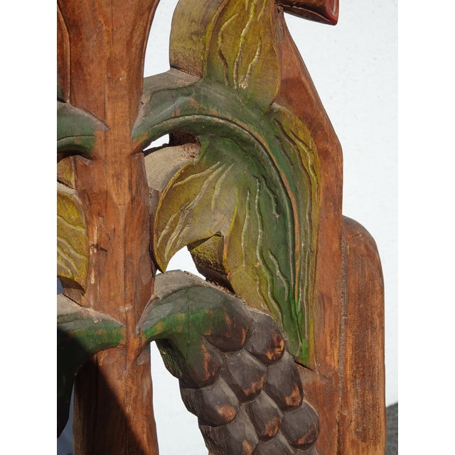 Vintage Rustic Country Style Side Chair W Carved Fruit Backrest For Sale In Los Angeles - Image 6 of 14