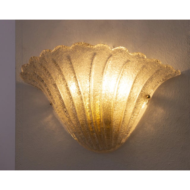 Murano Glass Wall Sconce in Smokey Color with Grit, Italy, 1990s For Sale - Image 6 of 11