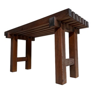 Vintage Japanese Minimalist Display Bench, 1960s For Sale