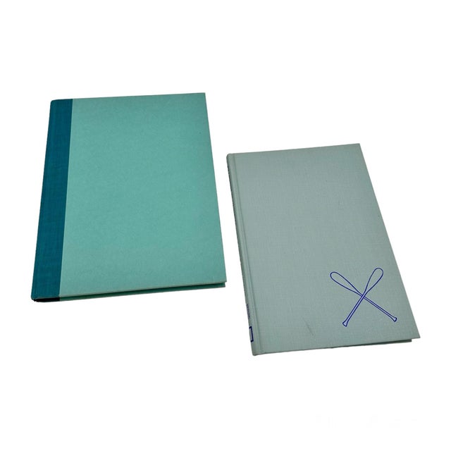 Mid-Century Modern Vintage Light Blue Decorative Hardcover Books Set of 2 For Sale - Image 3 of 7