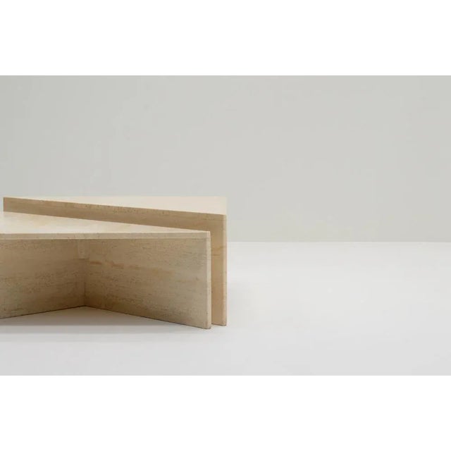 Italian Travertine Triangle Coffee Table from Up&Up, 1970s For Sale - Image 4 of 6