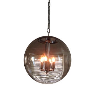 Limburg Circular Glass and Chrome Pendant For Sale