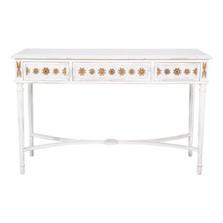 Portuguese White Painted Console with Gilding, 1890s For Sale