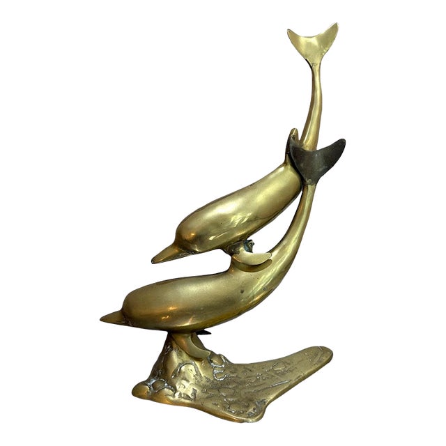 Large Brass Dolphin Statue For Sale