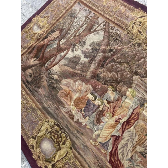 "Experience the timeless elegance of this exquisite French Aubusson style tapestry, capturing the essence of a biblical...