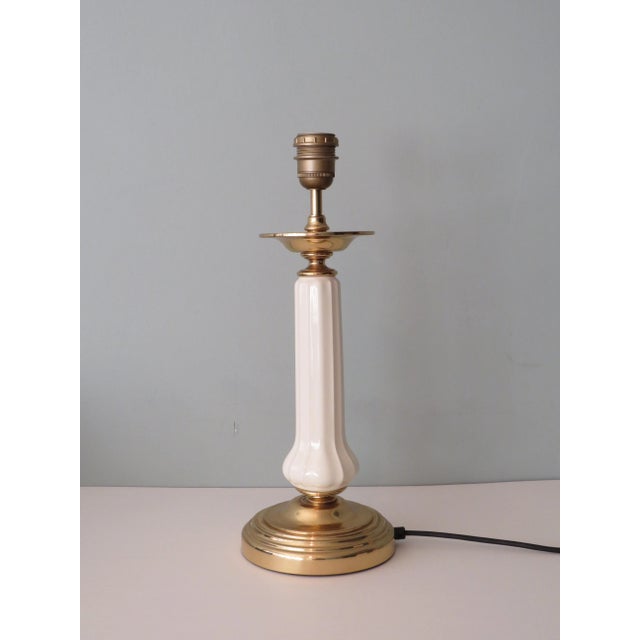1970s Table Lamp in Ceramic and Brass, Belgium, 1970s For Sale - Image 5 of 8