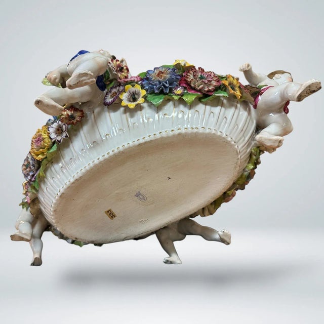 White Antique Schierholz Plaue Centerpiece Bowl, German (1907-1927) For Sale - Image 8 of 11