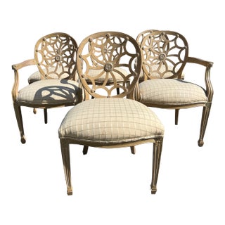 6 Web Back Spiderweb Dining Chairs Style of Francisco Molon For Sale
