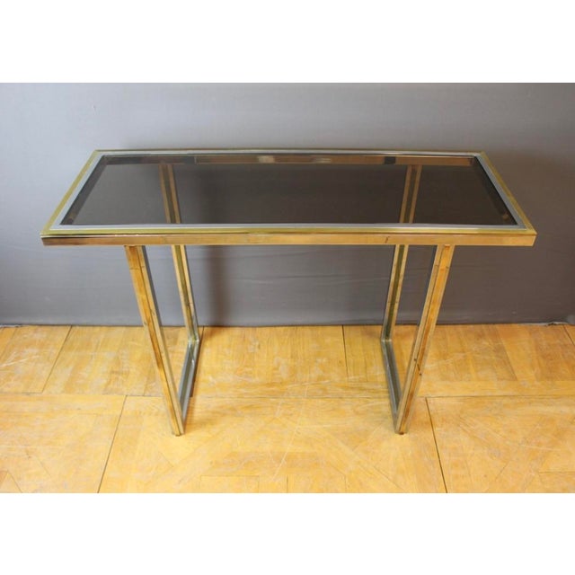 Chrome and Golden Console Table, 1970 For Sale - Image 14 of 14