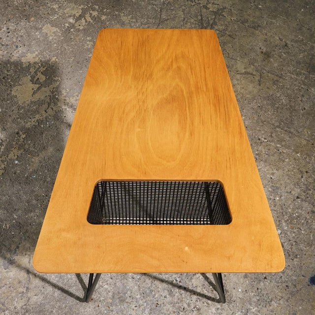 1950s TM03 Side Table in Birch and Metal by Cees Braakman for Pastoe, Netherlands, 1953 For Sale - Image 5 of 11