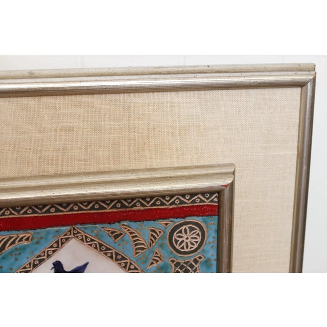 1970s Irene Awret (B. 1921) Framed Ceramic Figural Tile Painting, Jimmy Carter "Peace" Series For Sale - Image 11 of 17