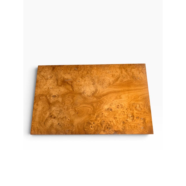 1960s William Doezema for Mastercraft Carpathian Elm Burl & Brass Floating Nightstands — Pair, Attributed For Sale - Image 12 of 18