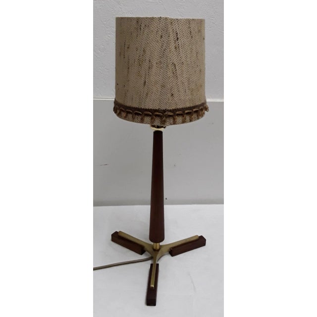 Table Lamp with Brass Frame & 3 Feet, 1960s For Sale - Image 6 of 6