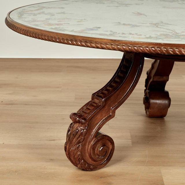 Antique Italian Chinoiserie Reverse Painted Coffee Table For Sale - Image 13 of 13