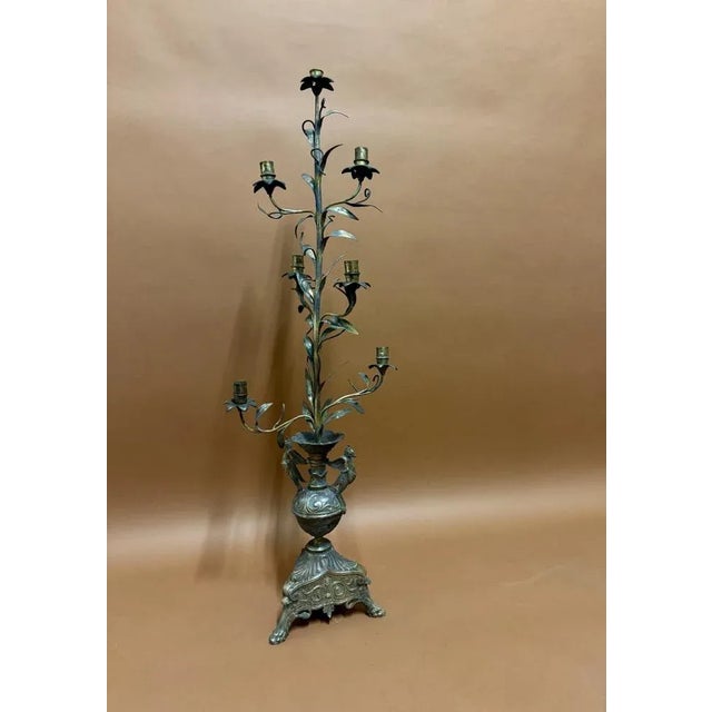 Gold Neoclassical Candleholder, 19th Century For Sale - Image 8 of 8