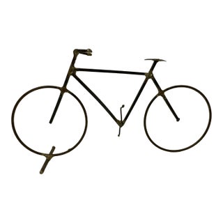 Late 20th Century Artist-Made Brutalist Metal Wire Bicycle Sculpture For Sale