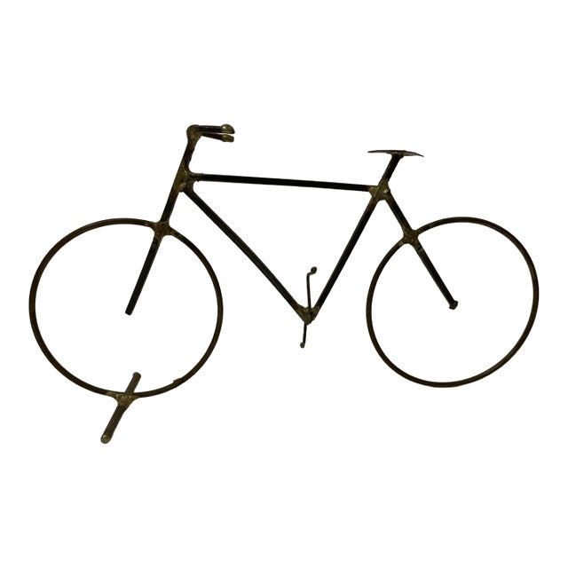 Late 20th Century Artist-Made Brutalist Metal Wire Bicycle Sculpture For Sale