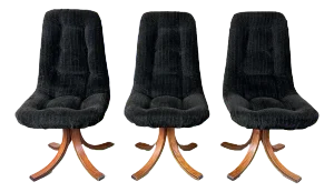 Mid-Century Modern Danish Modern Swivel Chairs, 1960s, Set of 3