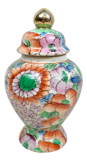 Vintage Small Floral Ginger Jar