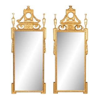 Italian Neoclassic Giltwood Mirrors - a Pair For Sale