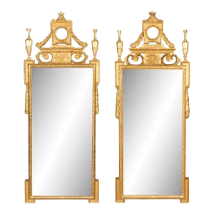 Italian Neoclassic Giltwood Mirrors - a Pair