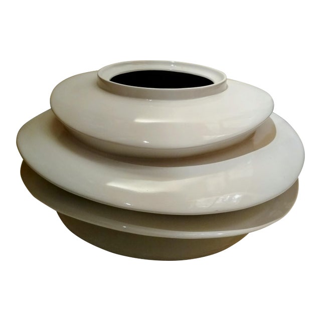 Phillips Collection White Spiral Bowl Planter For Sale