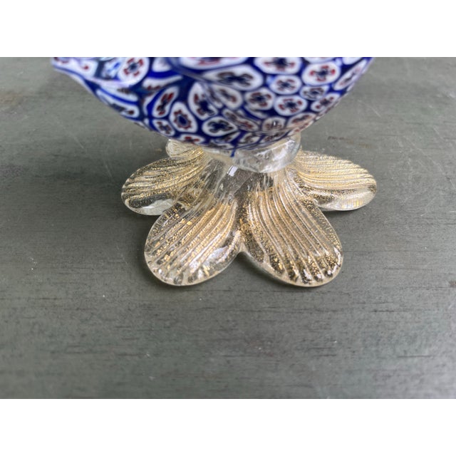 Vintage Murano Millefiori Art Glass Swan Sculpture With Aventurine Base For Sale In Orlando - Image 6 of 10