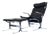 Mid Century Modern Chrome and Leather Lounge Chair with Matching Ottoman in the Manner of Westnofa For Sale